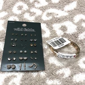Wild Fable Earring Set & Love Bracelet